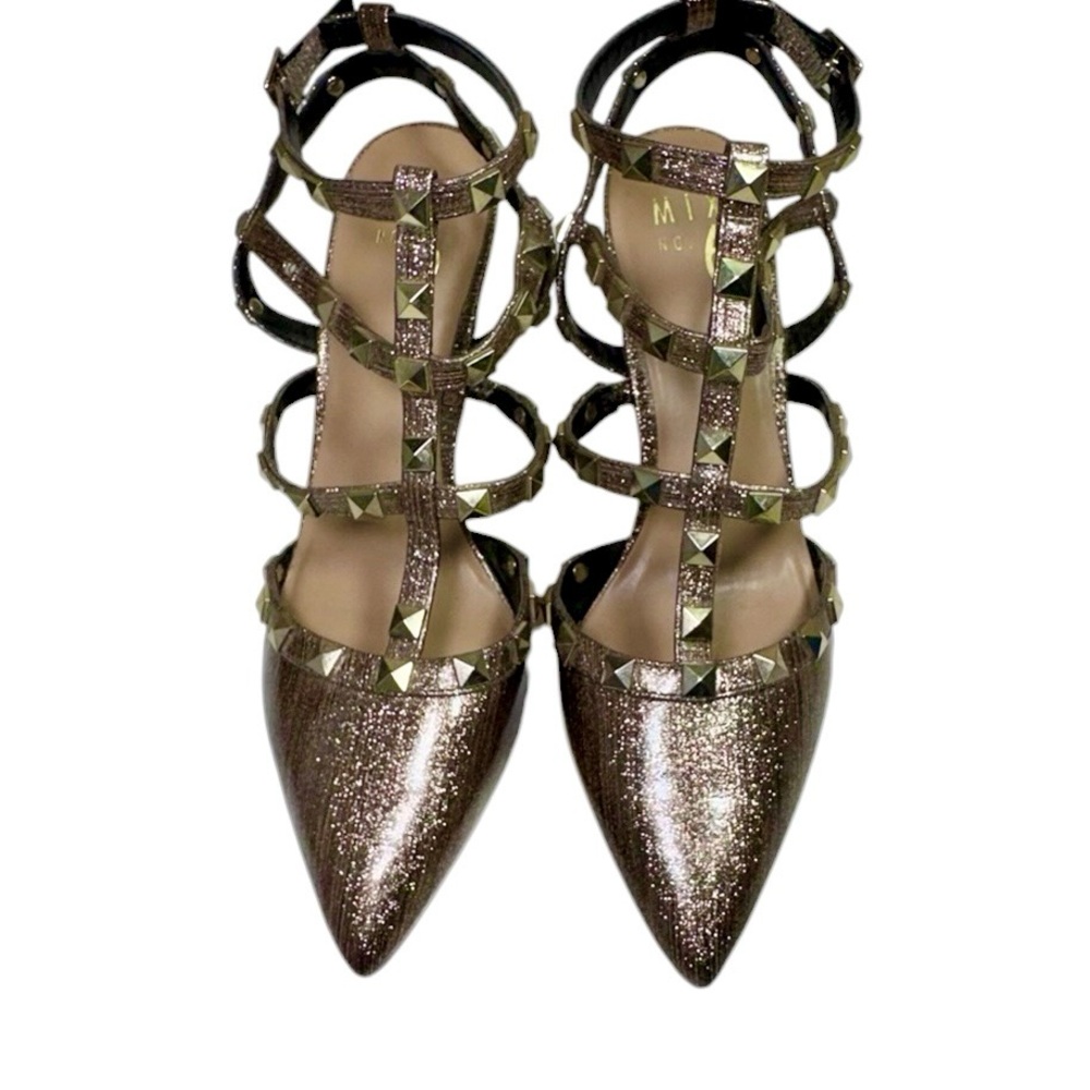 Mix No. 6 Liraven Studded Bronze Metallic Pump Size 8 - Picture 2 of 10